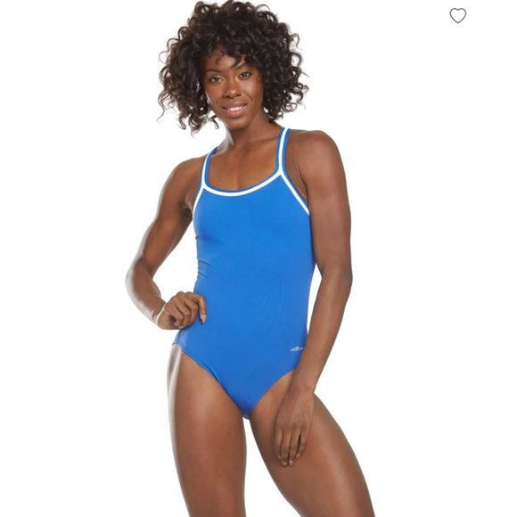 Dolfin Blue with White trim Swimsuit - Picture 1 of 3
